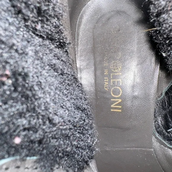 NAPOLEONI Leather Suede Shearling Zip-up Buckled Ankle Boots Made in Italy Sz 36 - Picture 9 of 11